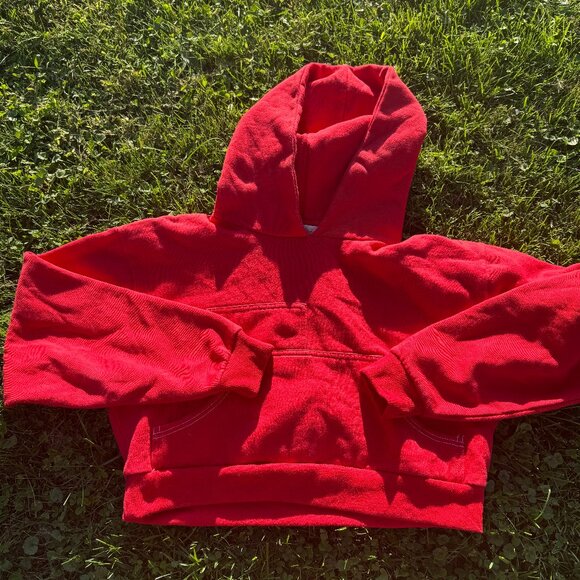 Influencer Red Cropped Hoodie - Picture 1 of 3